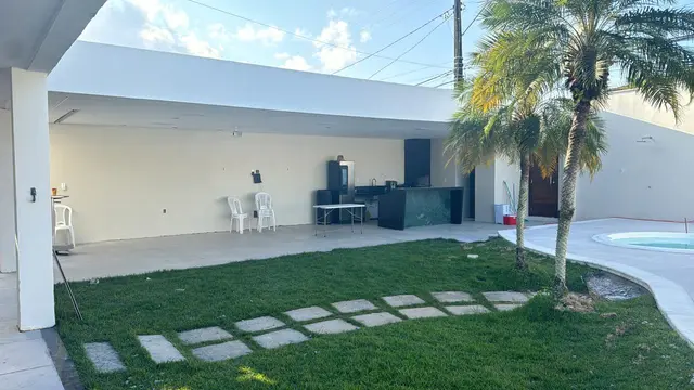 Resultado final — área gourmet com cozinha e piscina — QL Engenharia